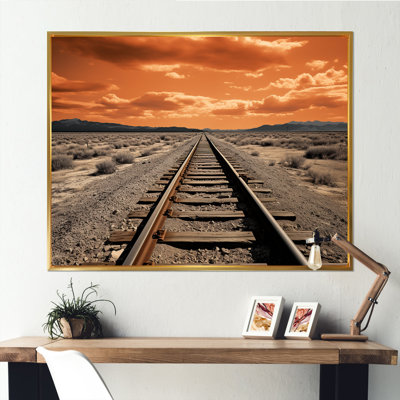 Train sur rails, impression de minimalisme sur toile