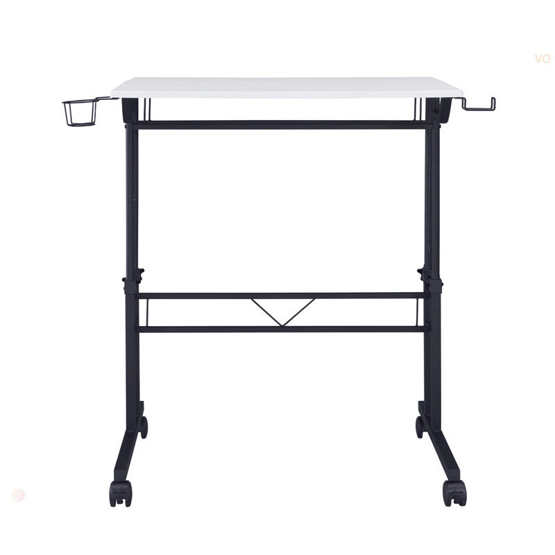 Bureau d'écriture à roulettes avec hauteur réglable et tablette mobile Techni Mobile, Blanc