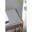 Console 56,5 x 14 x 30 po or antique, plateau en miroir