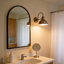 Miroir mural de salle de bain arqué en métal noir 20 x 30 pouces - Verre haute définition 4 mm, finition rouille, cadre simple de qualité d'installation non déformée, installation-1906032696-1906032694