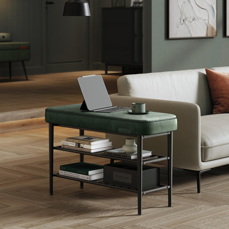 8 Pair Shoe Storage Bench, Forest Green