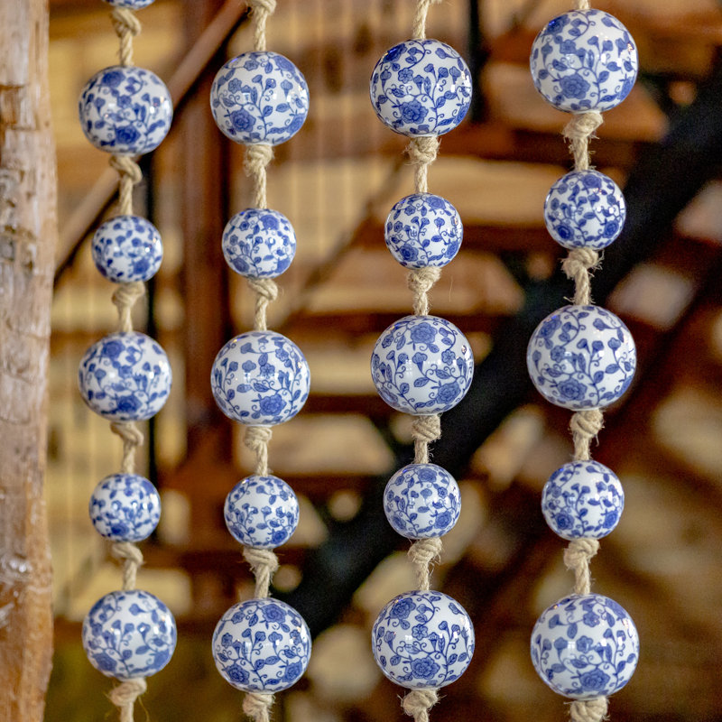 Hand Woven Porcelain Wall Hanging, Navy/Ivory