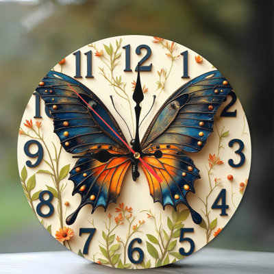Horloge murale papillon