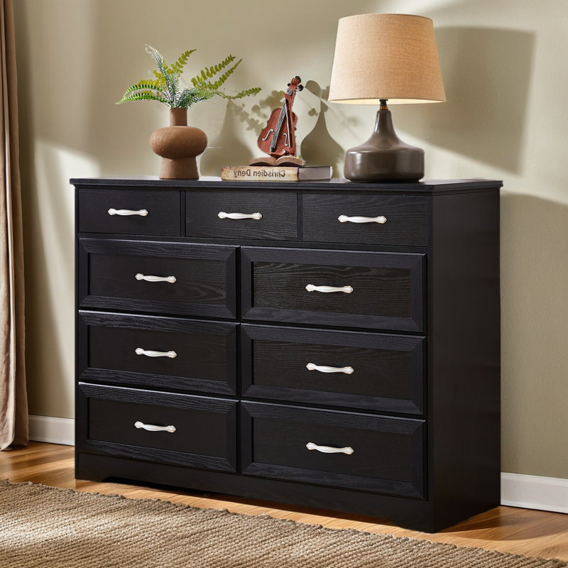 9 Drawer Storage Drawer, Black