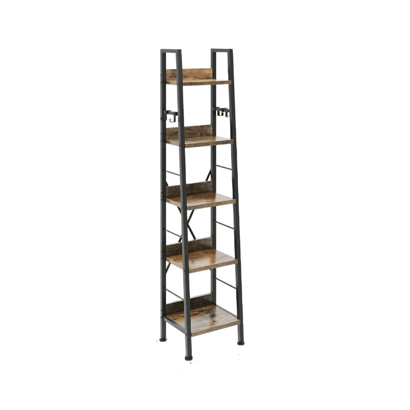 170cm H x 35cm W Metal Bookcase, Brown