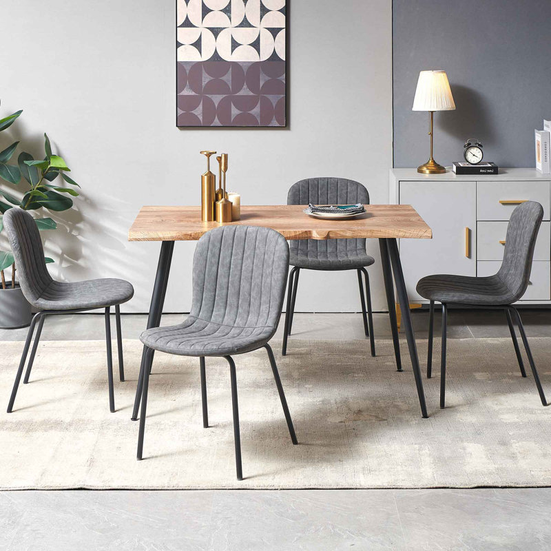 4 - Person Four Leg Dining Set, Gray