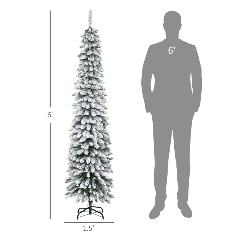 Grand arbre de Noël artificiel enneigé, 6'