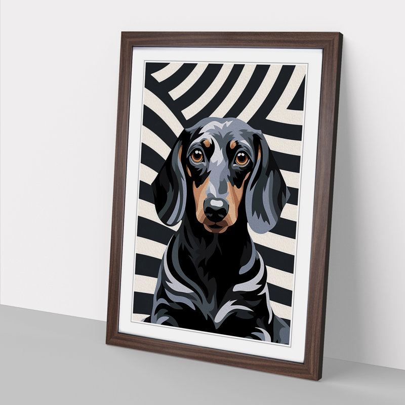 Single Picture Frame Print on Wood, Walnut Framed, 34cm H x 25cm W
