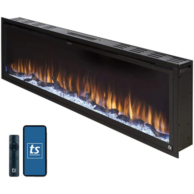 Sideline Elite Smart 60” WiFi-Enabled Electric Fireplace - in-Wall Recessed