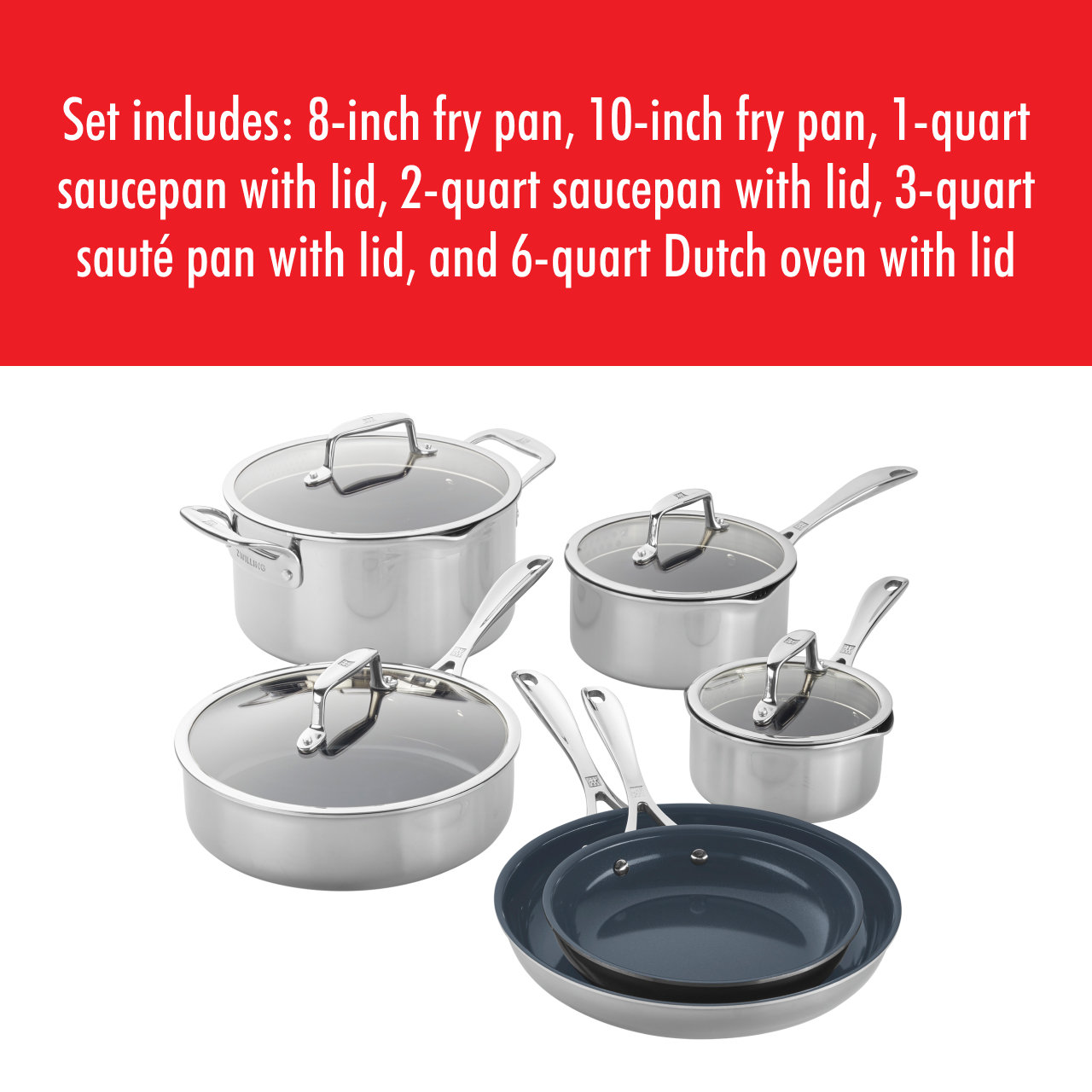 ZWILLING Clad CFX 10-Piece Cookware Set