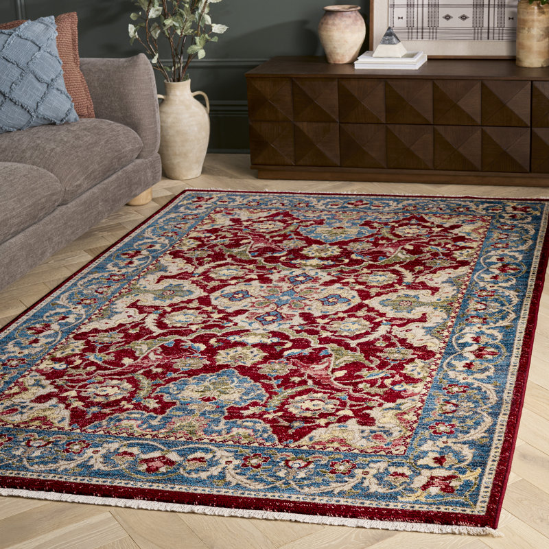 Bisen Performance Oriental Rug, Rectangle 11' x 15', Red/Blue