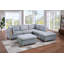 Mobilier de salon avec repose-pieds gris clair en tissu Dorris 1pc