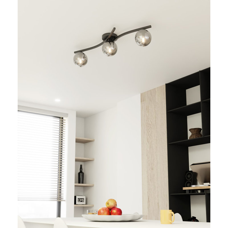 Davarius Flush Mount, Matte Black/Graphite