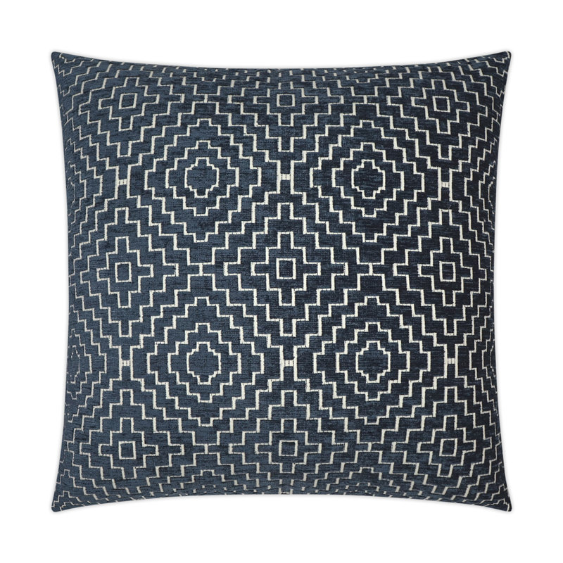 Coussin décoratif à carreaux, Indigo, Rectangle 14"H x 24"W