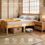 Structure de lit plateforme en bois massif de 12 pouces, structure de lit en bois sans sommier-548892394-548892372