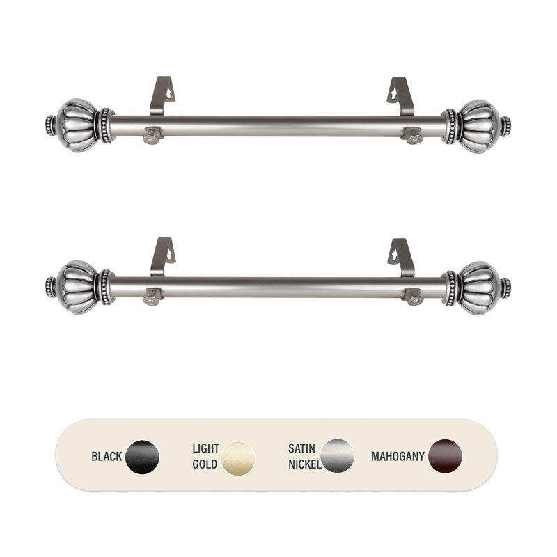 Tringle à rideaux simple Elsie Selma, Nickel satiné