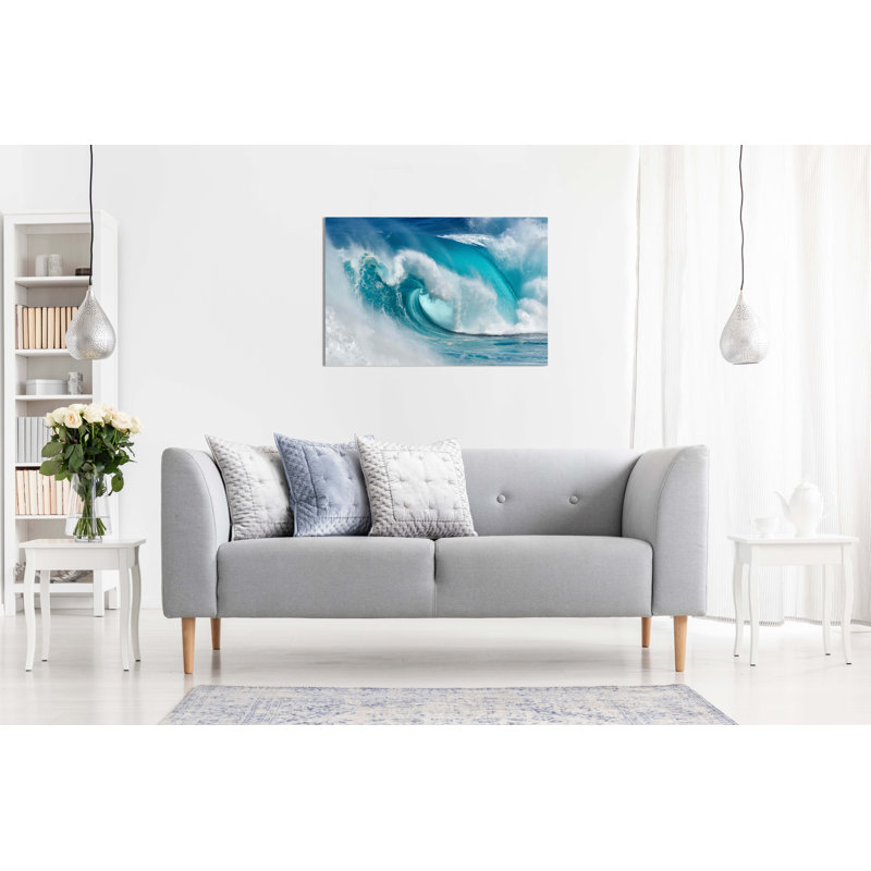 Thundering Waves - Wrapped Canvas Print, 20cm H x 31cm W, Canvas