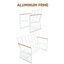 Ensemble de conversation extérieur en aluminium toutes saisons avec plateau de table et accoudoirs en grain de bois PS-1433301339