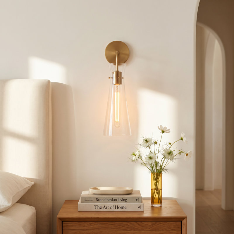 Gena Armed Sconce, Aged Brass