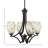 Zilo 4 Light Uplight Chandelier Shown In Dark Granite Finish With 5" Black Fusion Ice Glass-32415529-32415527