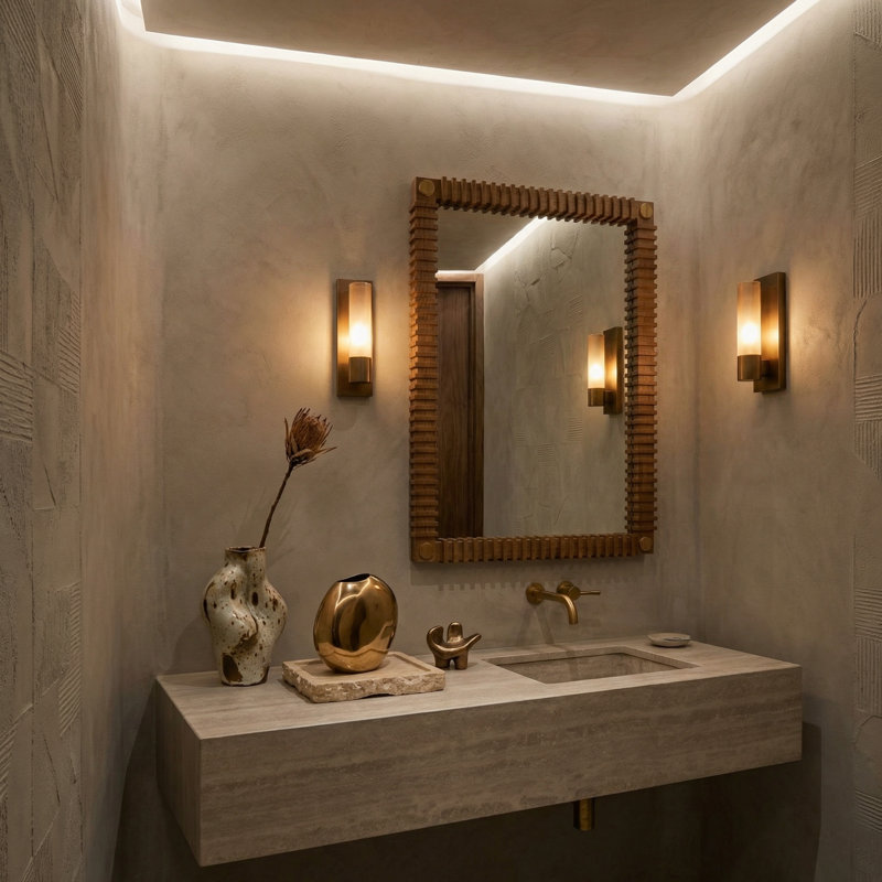 Rift Rectangle Solid Wood Mirror