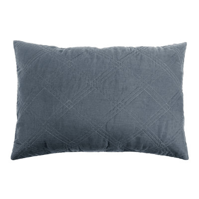 Washed Linen Denim Blue Std Quilted Sham