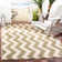 Arneshia Chevron Indoor / Outdoor Area Rug in Green/Beige