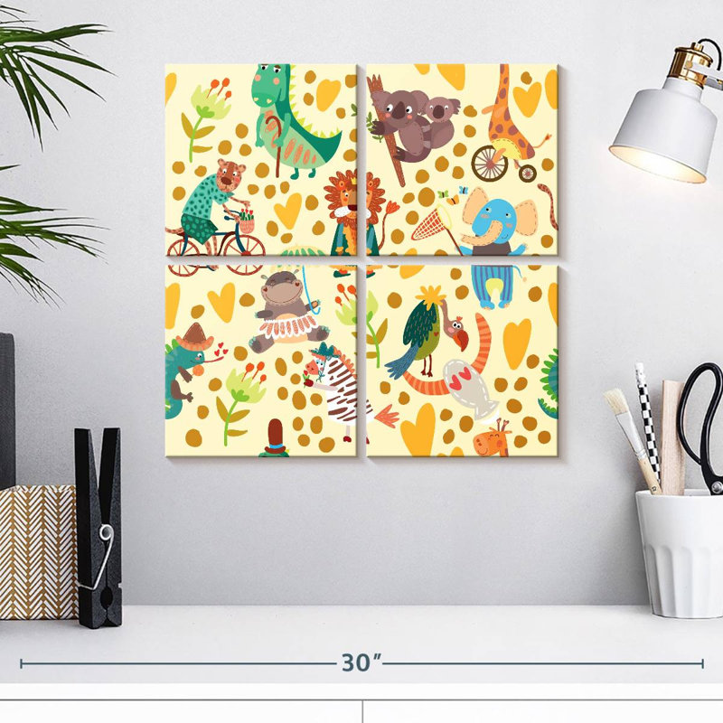Ashelle, motif d'animaux de safari, H 18 po x l 18 po