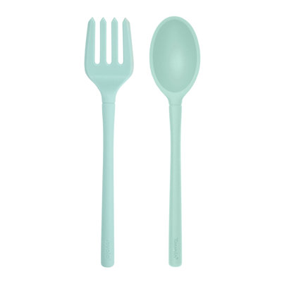Ensemble de 2 fourchettes et cuillères en silicone Tovolo Flex-Core, vert écume de mer