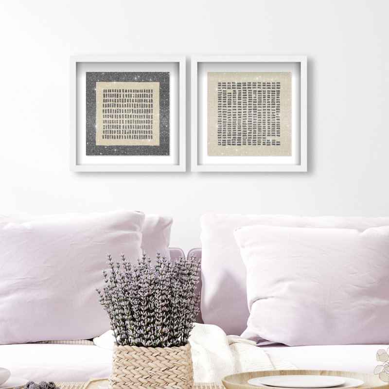 Tiny Windows Set Shadowbox Abstract Print by Oliver Gal, Black Frame, 12 x 12, 13.5"H x 13.5"W, White Shadowbox