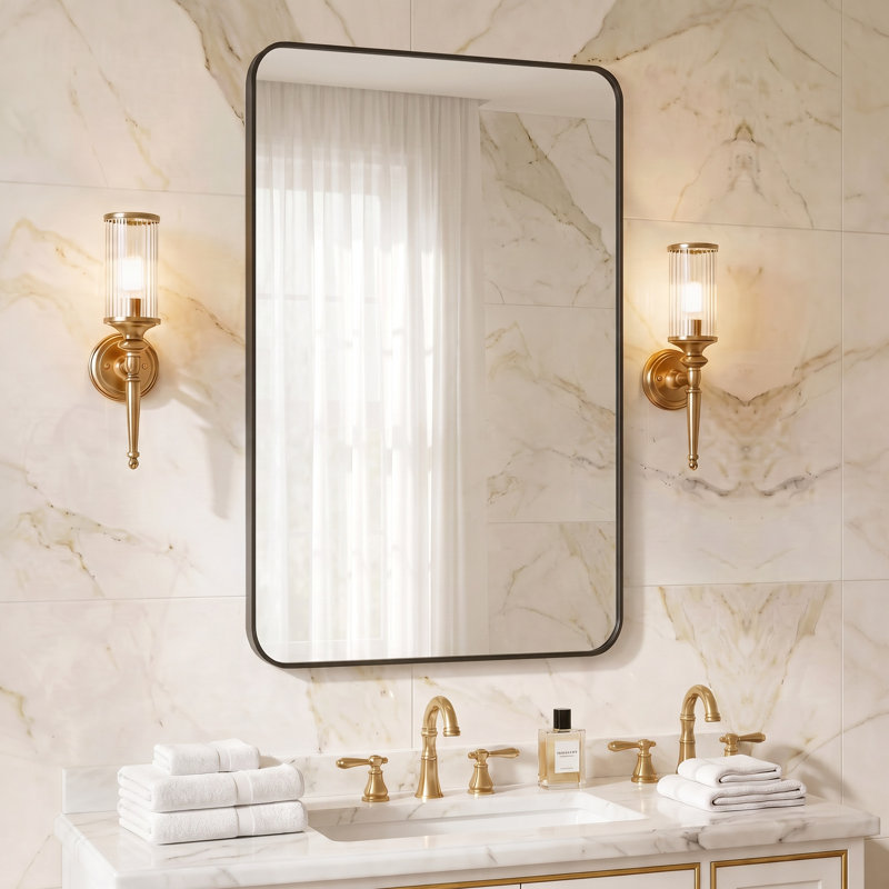 Miroir de salle de bain, 30''×40'', Noir