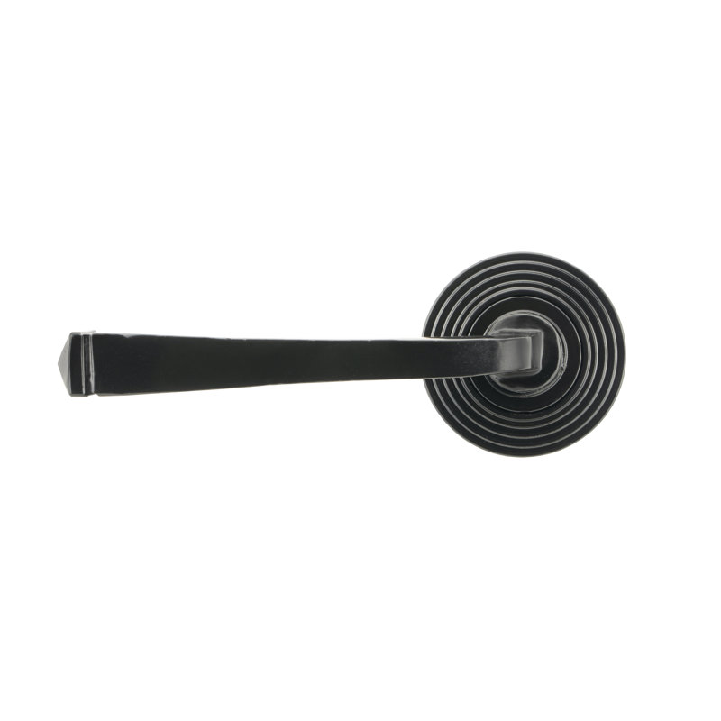 Avon Round Lever on Rose Set (Beehive), Black