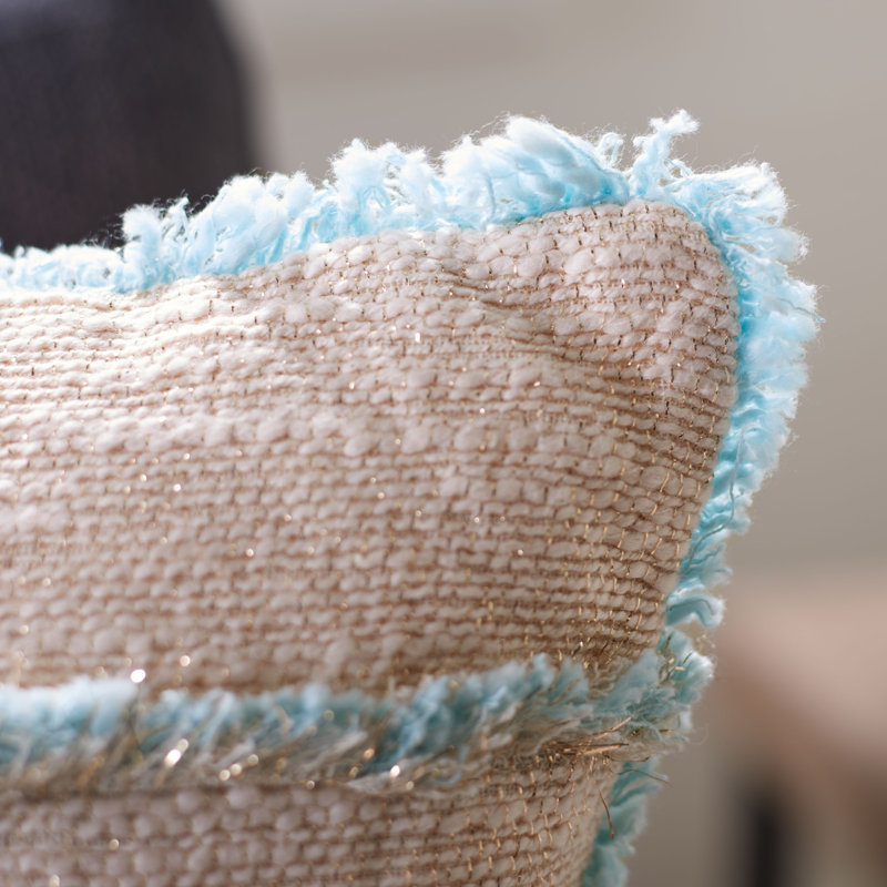 Parlen Fringed Cotton Reversible Throw Pillow