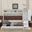 Lit escamotable double avec tiroirs et garde-robe-114350009