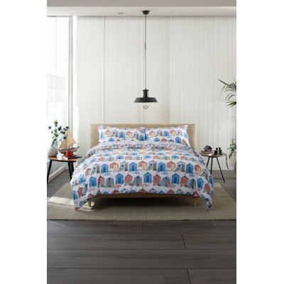 Queen's Parade Print 100% Cotton Duvet Cover Set W Cotton Geometric Shapes Duvet Cover Set with Pillowcases