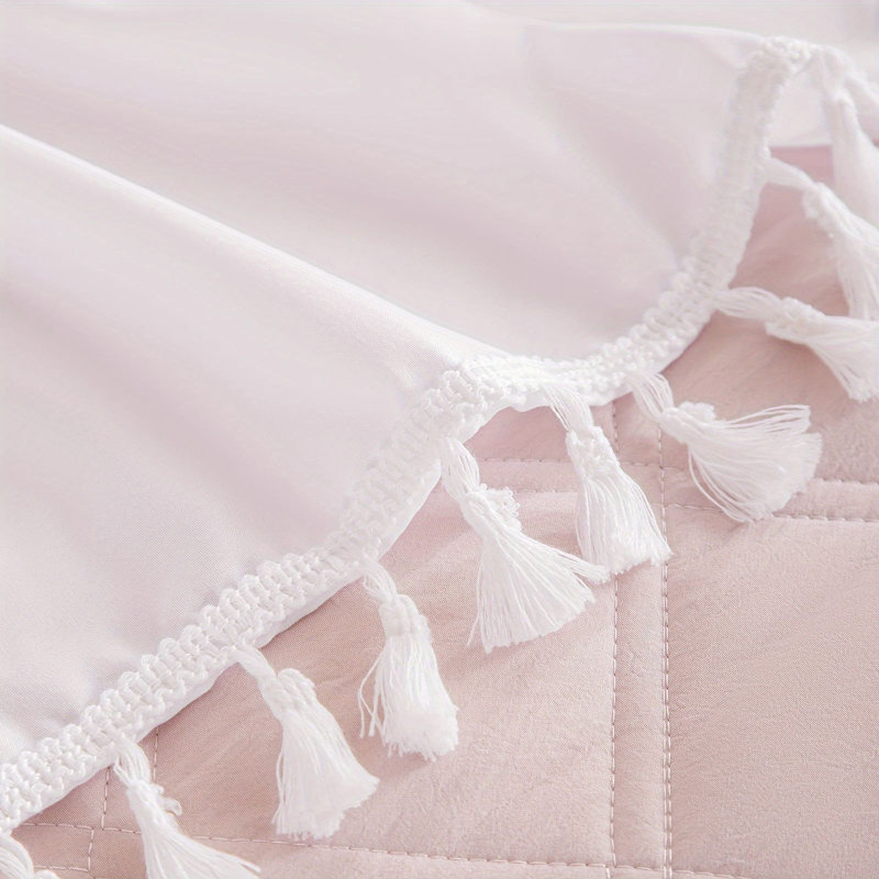 White Fringe Elastic Bed Skirt Luxury Bed Skirt With Tassels Under-Bed Covering Skirt White Fringe Elastic Bed Skirt Luxury Bed Skirt With Tassels Under-Bed Covering Skirt Width 53.93" * Length 74.8" * Height 14.96"