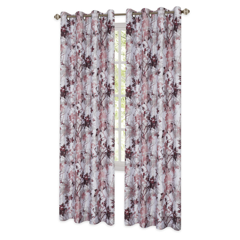Sybilla Room Darkening Curtain Single Panel, 50" W x 63" L, Blush