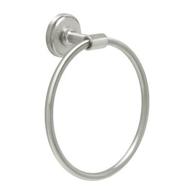 Piper Collection Towel Ring - 7-1/4" x 6-1/2 " Satin Nickel - Mid-century Modern Bathroom Accessory