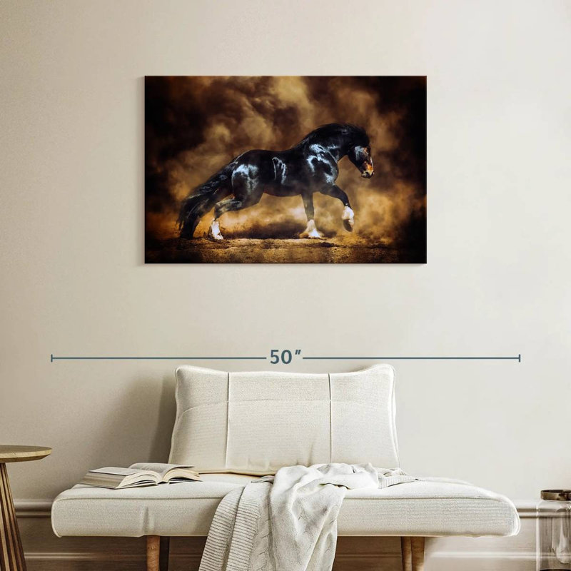 Black Draft Horse, 24" H x 36" W