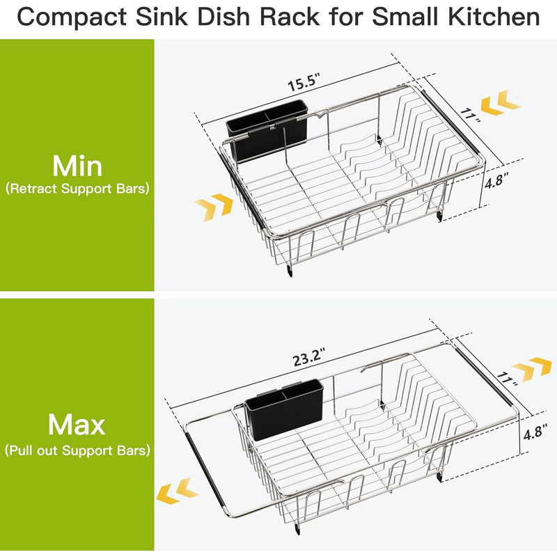 Stainless Steel In Sink Dish Rack