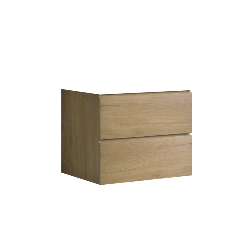 Armoire murale moderne Valimal - chêne naturel, deux tiroirs pour décor de salle de bain avec finition chêne, 23"