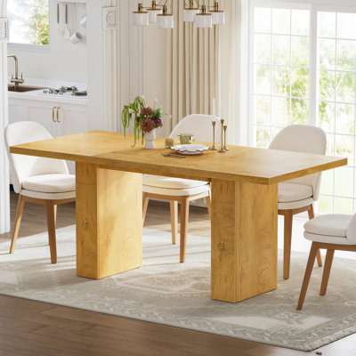 70.8" Rectangle Dining Table with Built-In Storage Drawer