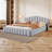 Velvet Upholstered Queen Bed Frame Floor Bed Shell-Shaped Headboard for Bedroom,No Box Spring Needed-1623025080