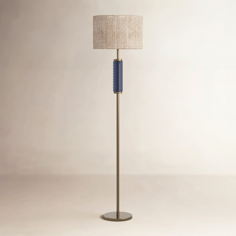 Kassia Portsmouth 64.5" Floor Lamp, Brass/Blue 