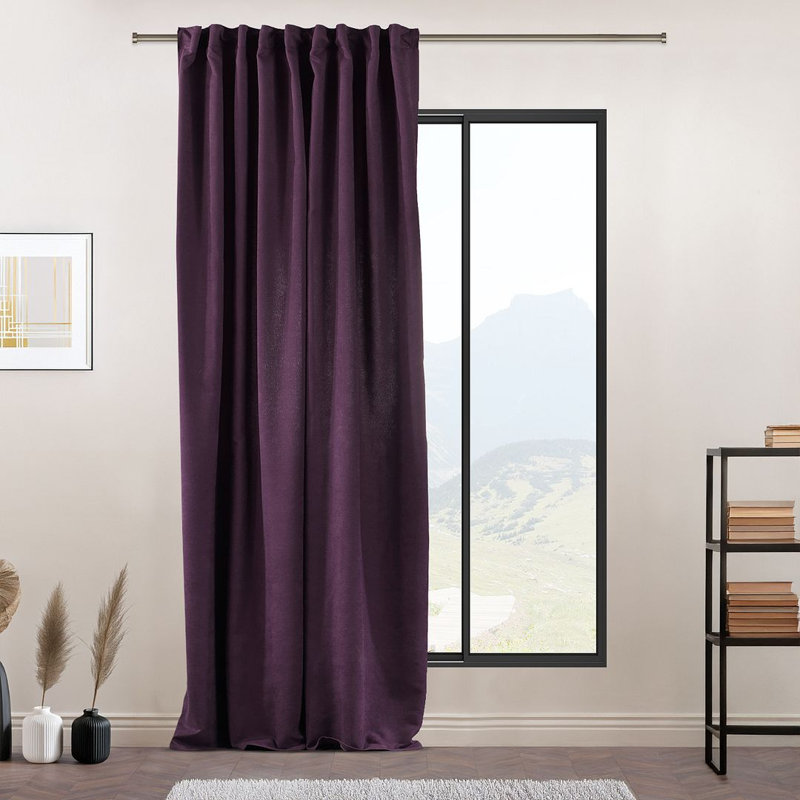 Extra Long & Extra Wide Decorative Curtain Single Panel, Purple, 140cm Width x 175cm Drop