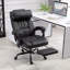 Chaise de bureau de massage à haut dossier avec 6 points de vibration, chaise d'ordinateur inclinable en cuir PU, chaise de bureau ergonomique avec repose-pieds réglable en hauteur et télécommande, noir