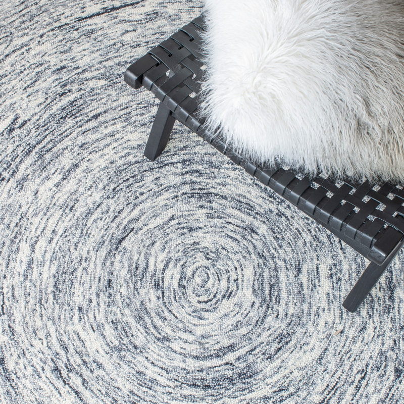 Anglina Hand Tufted Wool Abstract Rug, Rectangle 5' x 8'