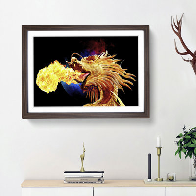 Golden Dragon - Picture Frame Graphic Art Print