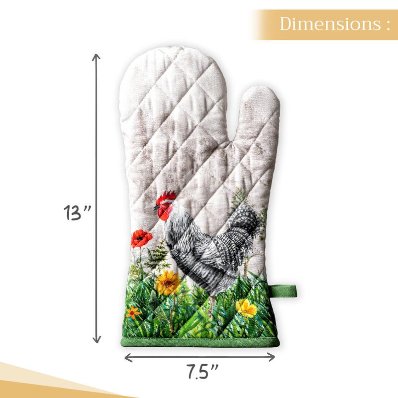 Maison d'Hermine Basse Cour 100% Cotton Oven Mitt - 7.5" x 13"