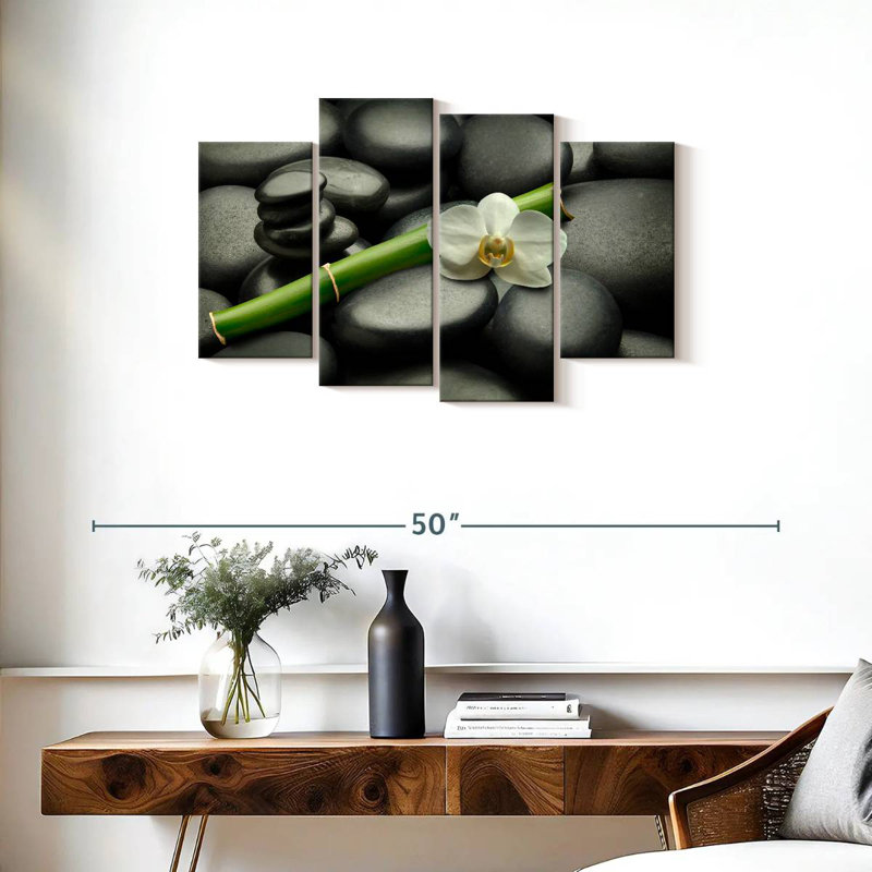Motif floral de pierres zen Kerrick, H 22 po x l 36 po